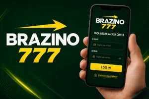 Tela de login do Brazino777 em smartphone