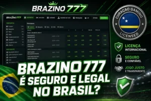 Banner Brazino777 com licença Curaçao Gaming e apostas esportivas