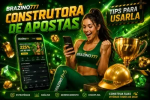 Banner do Brazino777 com aplicativo móvel e mulher sorridente